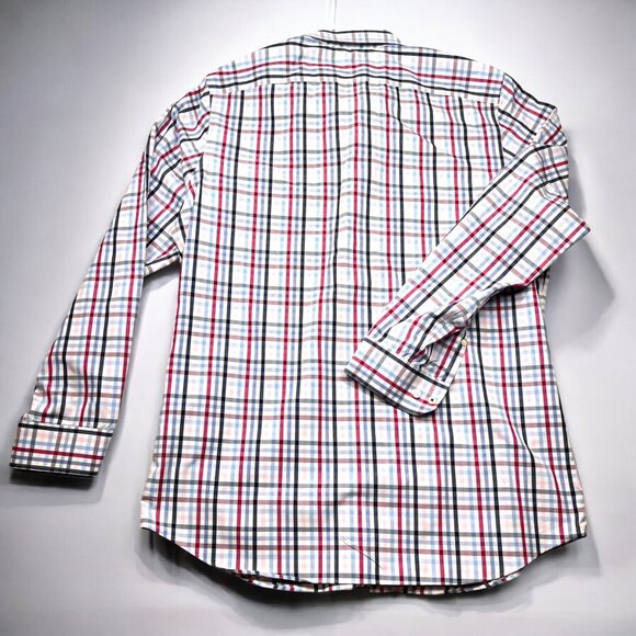 Banana Republic Mens L Camden Fit Plaid Shirt western preppy Red/Blue/White - Picture 3 of 11